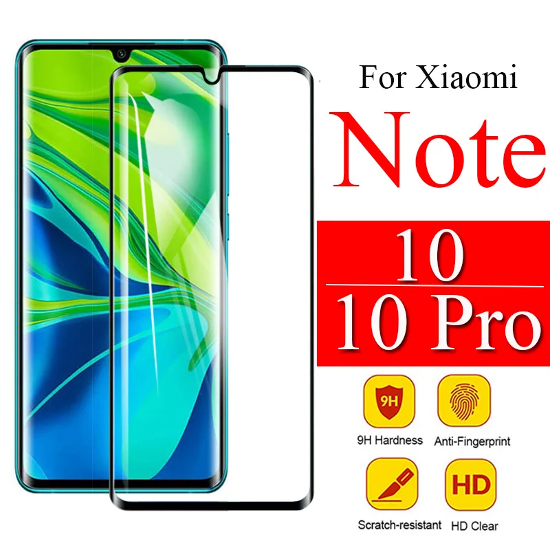 Защитное стекло для Xiaomi Mi Note 10 pro Защитная пленка для экрана note10 10pro xiaomei not10 glas 9h 3D