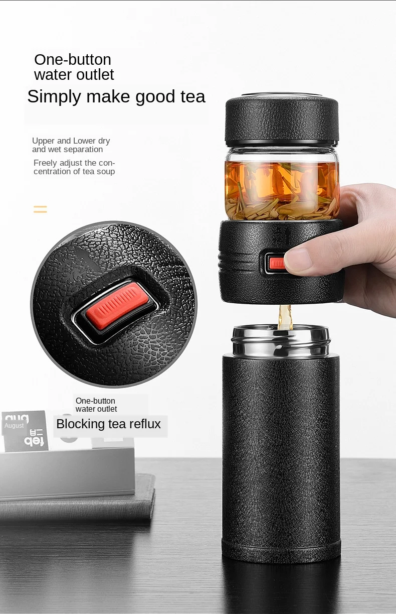 caneca térmica com chá insufer para o escritório