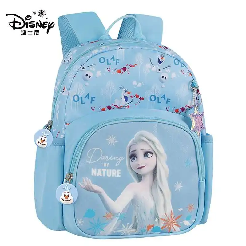 Disney Frozen School Bags for Girls Elsa Anna Kindergarten Backpack Suitable Kids 2-6 Years Super Light Water Proof Mochilar