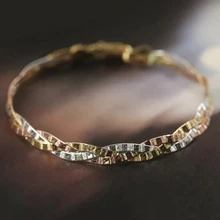 

Italian 925 Sterling Silver Three Color Line Thread Weave Women's Hand Bracelets Bangles Fine Jewelry Luxury Party Birthday Gift