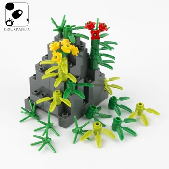 

City Tree Plant Building Blocks Military Accessories Garden Green Bush Flower Grass Bamboo Stone Bricks Toys for Children