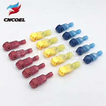 

30PCS/15Pairs Male Spade & Lock Quick Splice Wire Connector Set Snap Fast Easy Lock Electrical Cable Crimp Terminal 22-10 AWG