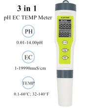 Testeur numérique portable stylo Type pH EC compteur de température acidomètre boisson 3 en 1 multi-paramètres analyseur de qualité de l'eau outil 30% de réduction
