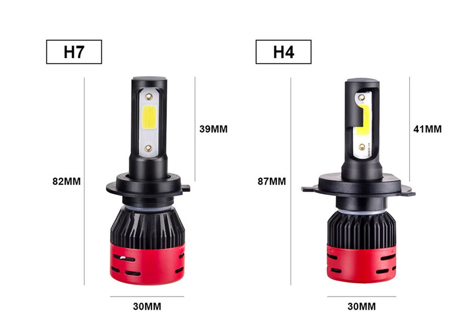 Светодиодный H7 H4 H1 H11 H8 Автомобильная Лампа 6000K лампа 9005 9006 HB3 HB4 12V 24V K Серия COB/1860 чип люсис привело Para Авто ампулы светодиодный Voiture