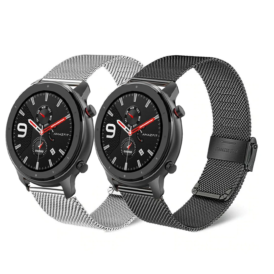 22mm Mesh Straps For Xiaomi Huami GTR 47mm 2 2e 3 Pro Stainless Steel Bracelet Band Amazfit Pace Stratos | Электроника