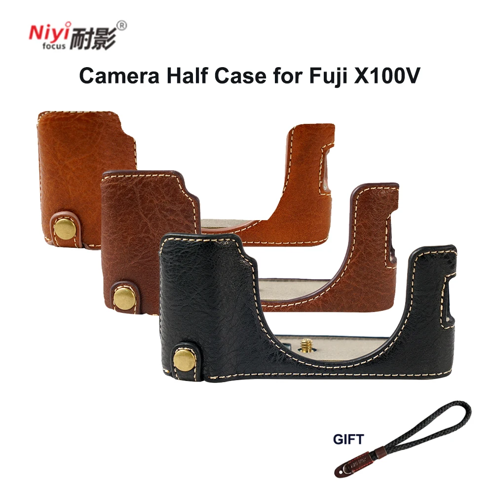 Camera Half Case For Fuji X100v Camera Bottom Battery Opening Version