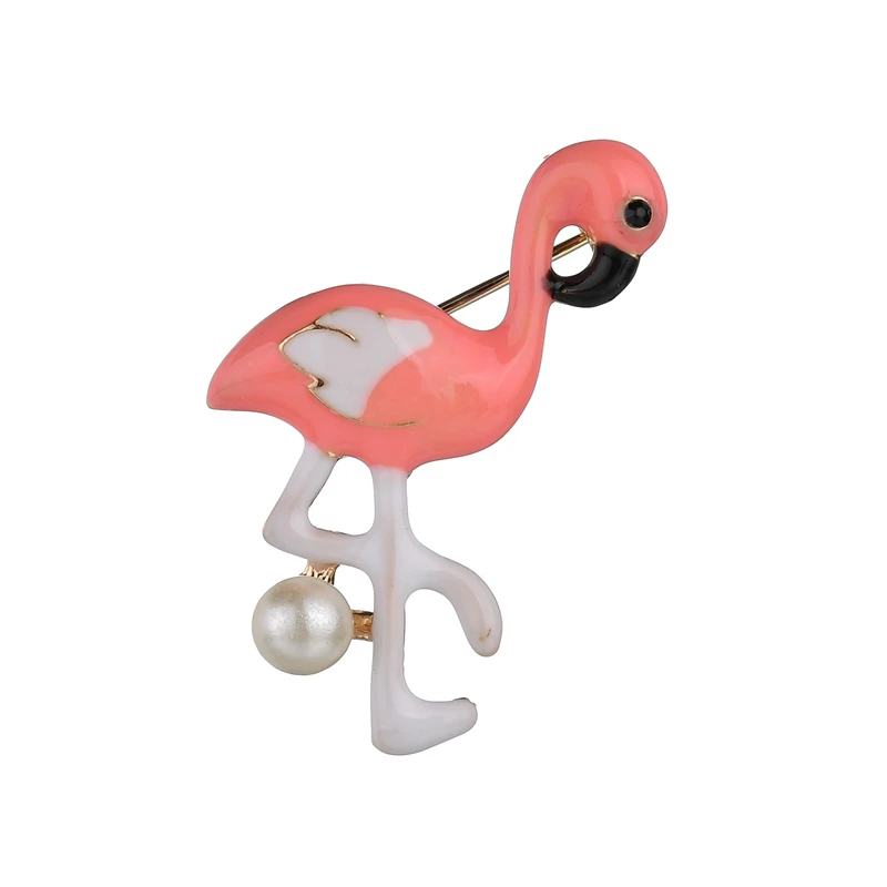 

Gariton 2 Style Alloy Red Blue Enamel Flamingo Bird Brooches Women Men's Metal Animal Brooch Pins Banquet Broche Gift
