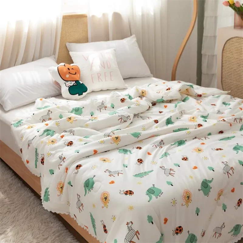 Spring Autumn Winter Baby Kids Quilt For Bed Cotton Soybean Fiber Children Student Sleeping Quilt Blanket 120x150cm 150x200cm
