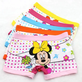 

5 Pcs/lot soft breathable girls underwear kids boxer baby panties children brief toddler underpants minnie dot flowers W9692