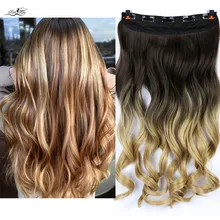 Xuanguang longo ondulado marrom para loira cabelo feminino alta tempreture sintético ombre cabelo pedacos em extensøes