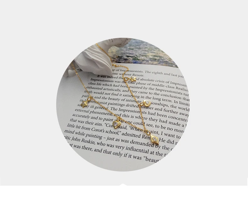 Pure 925 Sterling Silver Necklaces Fashion Clavicle Torque Love Stars Zircon Mosaic Simple Fashion Necklaces Women Jewelry