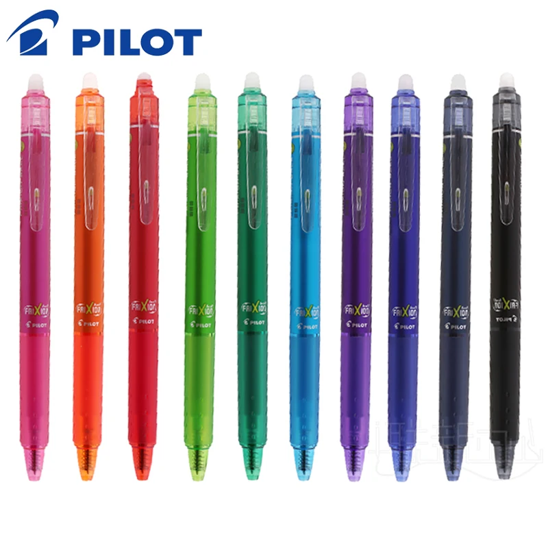 

10Pcs Japan Pilot LFBK-23EF/23F Frixion Ball Knock Erasable Press Gel Pen 10 Color 0.5mm Stainless Nib