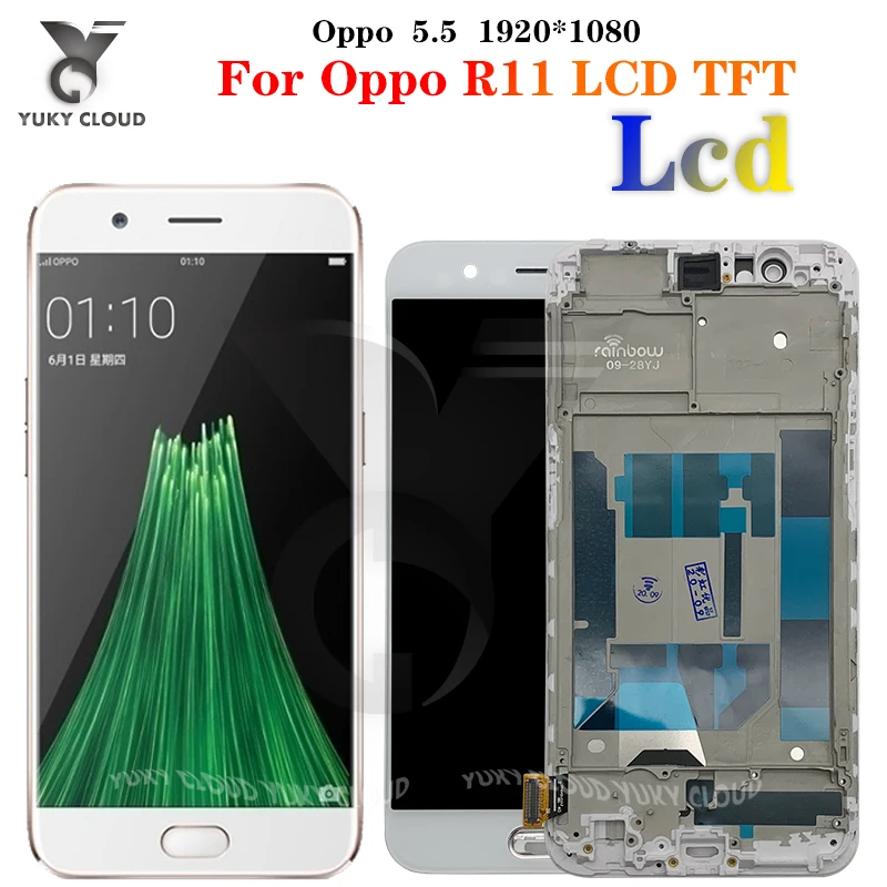 AMOLED 5 &quotЖК-дисплей для OPPO R11 сенсорный экран панель дигитайзер с рамкой в