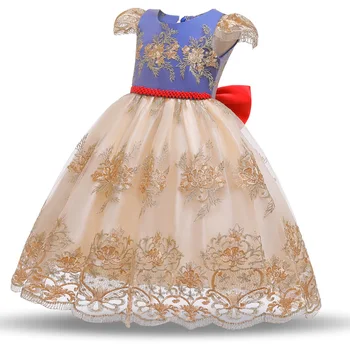 

Retail 5264 Embroidery Princess Party Wedding Tutu Toddler Baby Girl Dress Summer Kids Dress For Girl Children Clothing Clothes