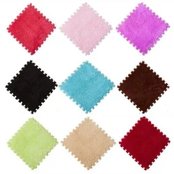 10pcs 30*30cm Tiled Carpet Bedroom Household Block Puzzle Matte DIY EVA Foam Floor Mat Tatami Mat Long Hair Villi Shaggy Plush