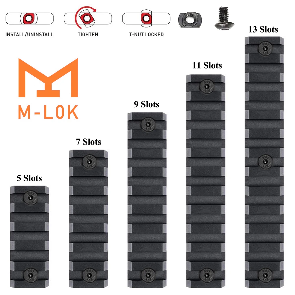 Тактический 5/7/9/11/13 слотов 21 мм M lok Picatinny рельс для Mlok Handguard AR15 крепление прицела
