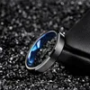 Somen Tungsten Carbide Ring 4/6mm Black Brushed Man Rings Blue Inside Wedding Band Cool Ring Classic Couple Engagement Rings 4