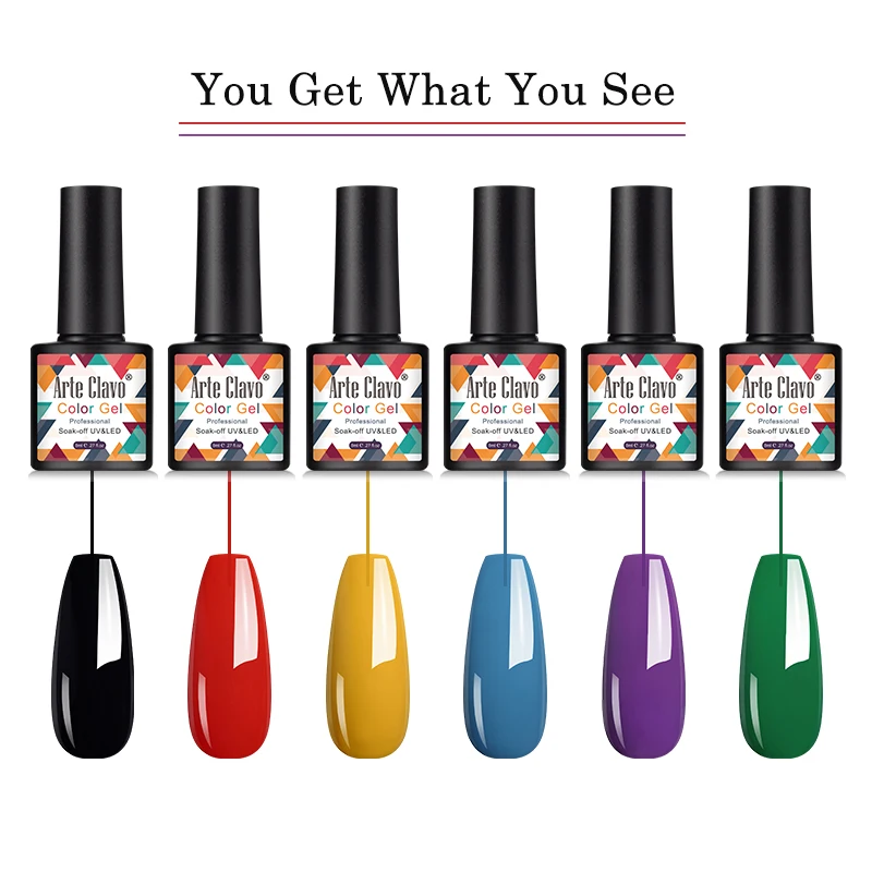 Nail Gel Polish 8ml Shiny Color Soak Off UV Semi Permanant Need Led Lamp Top Coat