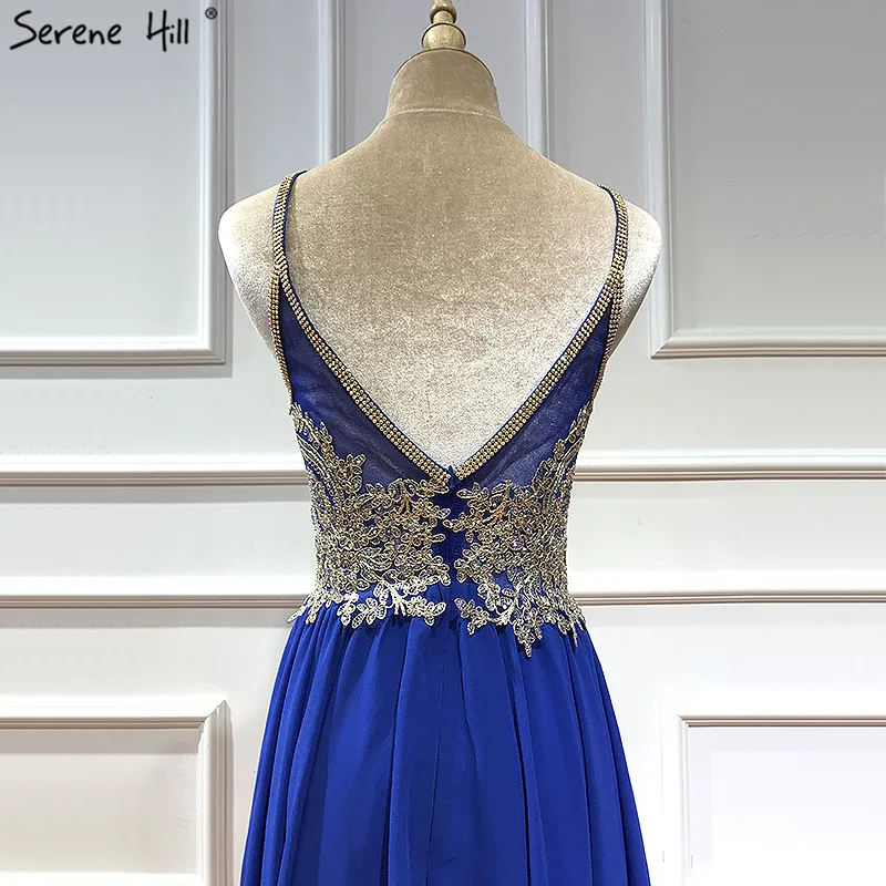 Blue Sleeveless Crystal Sexy Cocktail Dresses Fashion Knee-Lenght Party Gowns Serene Hill LA60954