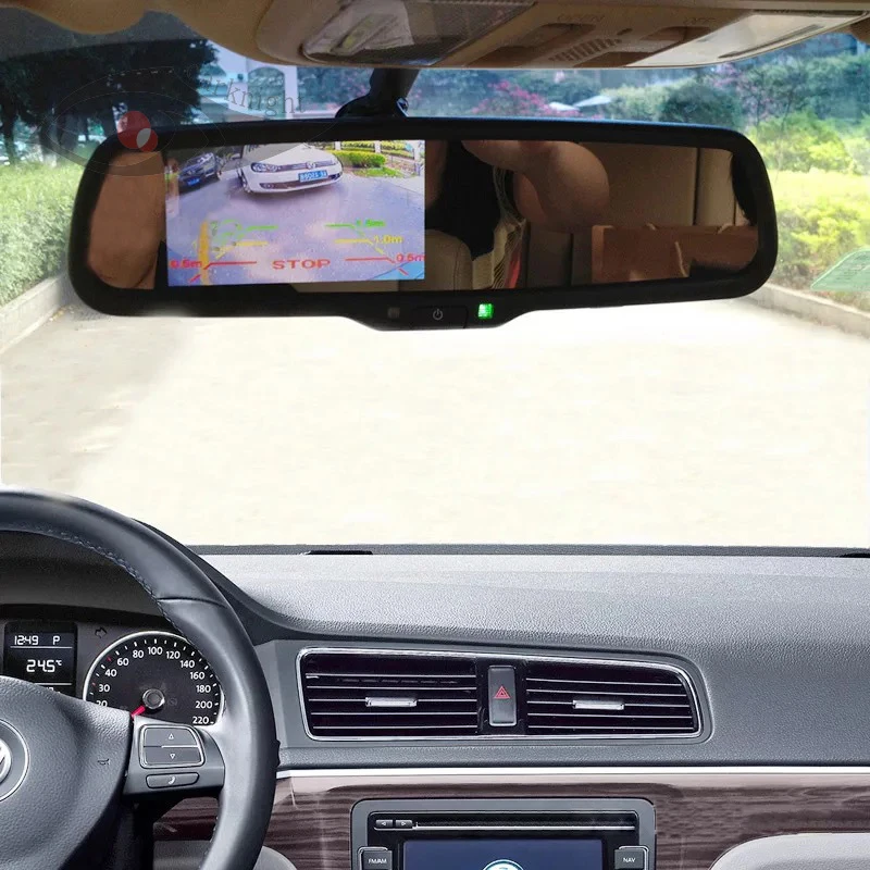 4," TFT lcd Зеркало заднего вида Автомобильный монитор видео вход с монтажным кронштейном HD зеркало заднего вида дисплей обратное изображение