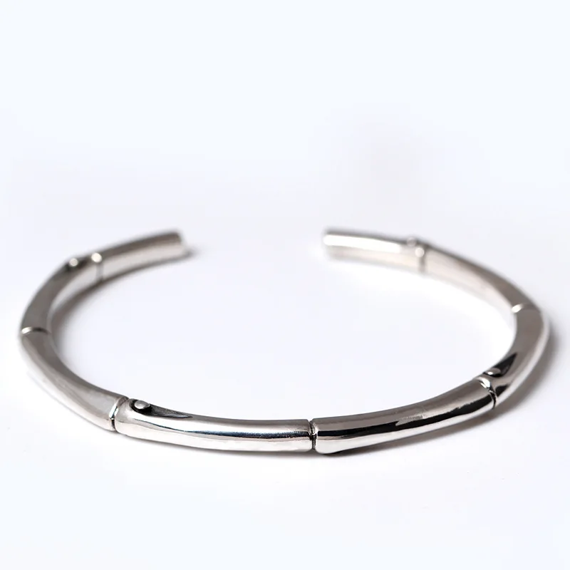 

Ethnic-Style S925 INTAIDZ Silver Retro Simple Creative-Bamboo Bracelet Steadily Promotion Women's Bamboo Joint Adjustable