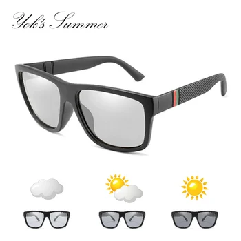 

YOK'S Rectangle Photochromic Sunglasses Mens Polarized Driving Transition Lens chameleon Glasses Change Color Spectacles HN1325