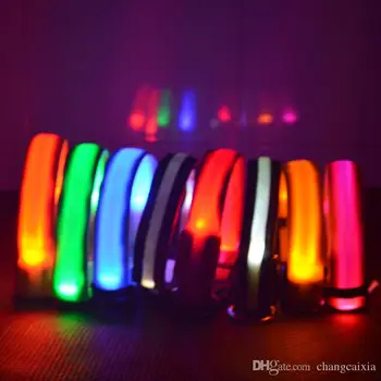 

8Colors 4Sizes Night Safety LED Light Flashing Glow Nylon Pet Dog Collar Small Medium Dog Pet Leash Dog Collar Flashing Safety
