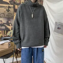 Winter Men Fashion High Collar Knitted Sweater 2021 Casual Slim Fit Basic Turtleneck Oversize Sweater Pullover sueter masculino