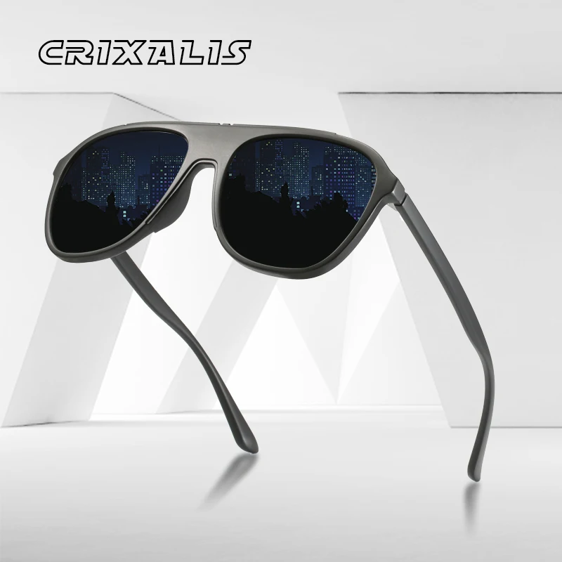 

CRIXALIS Pilot Sunglasses Men Polarized Vintage Mirror Sunglasses Male Travel Driving Shades zonnebril heren UV400