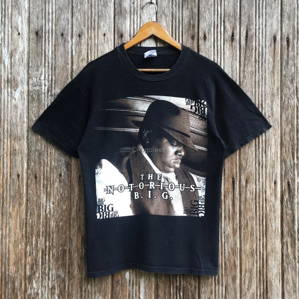 Винтажная известная футболка b. I.g Poppa Biggie в стиле хип-хоп среднего размера |