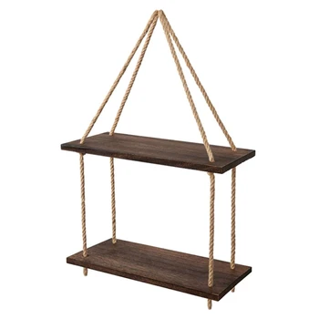 

Practical Decorative Storage Rack Storage Box Retro 2 Layer Wooden Frame Multi-Purpose Rack Display Stand