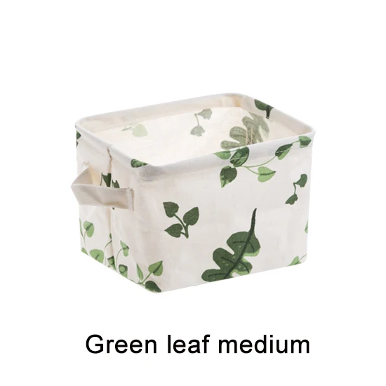 Green leaf medium Настольная корзина для хранения разного белья коробка для хранения игрушек косметический блокнот-органайзер канцелярский контейнер корзина для хранения белья - Цвет: Green leaf medium