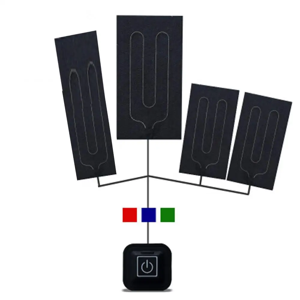 Black 4-в-1 грелку DIY 4 USB Отопление Термальность жилет нагретой куртки спортивная зимняя теплая 3 Скорость грелки& cx - Цвет: Black
