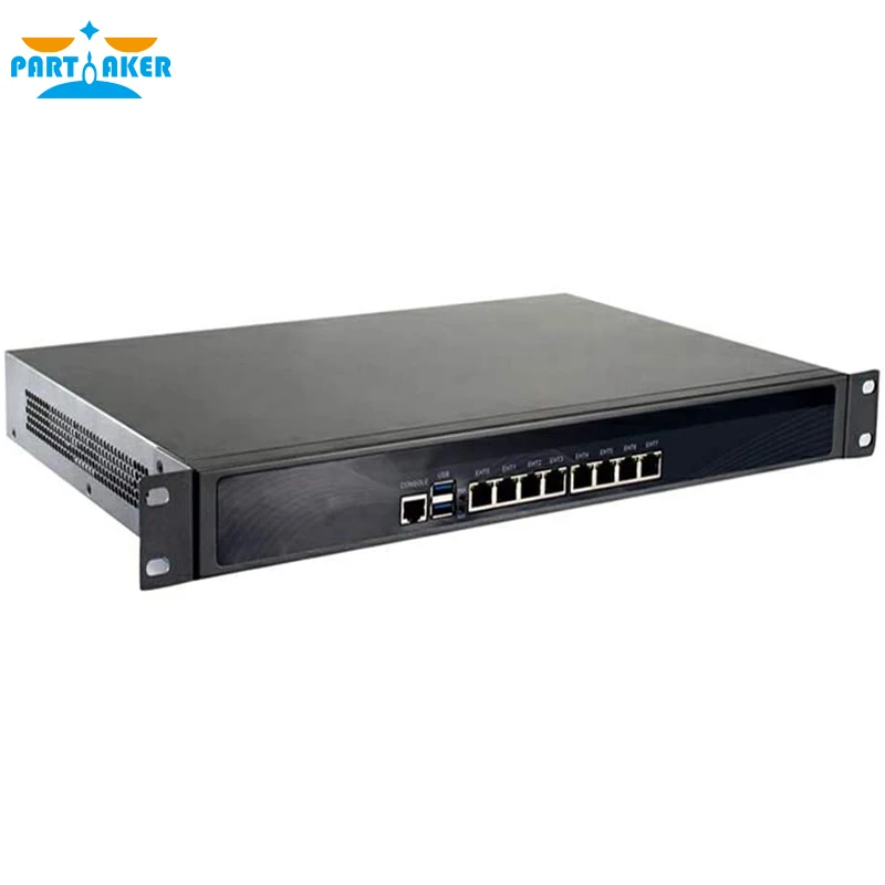 Partaker R14 Firewall Appliance 8*Intel I211 Gigabit Ethernet Router Server VPN with Core i3 2328M CPU 19 Inch 1U Rackmount