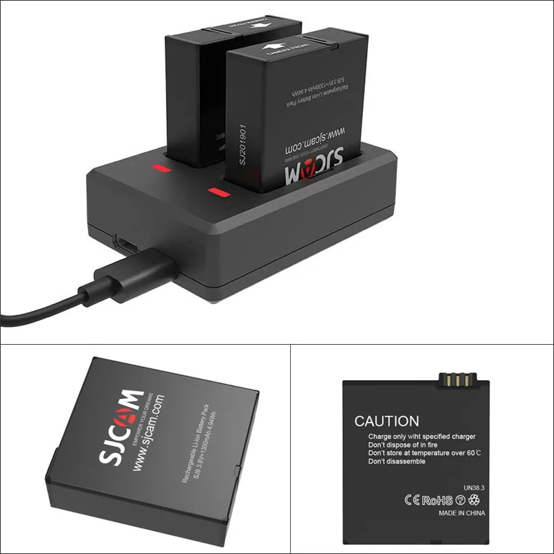 SJCAM SJ9 батарея аксессуары сумка для хранения 1300mAh литий-ионная аккумуляторная батарея зарядное устройство с двойным разъемом для SJCAM SJ9 экшн-камеры