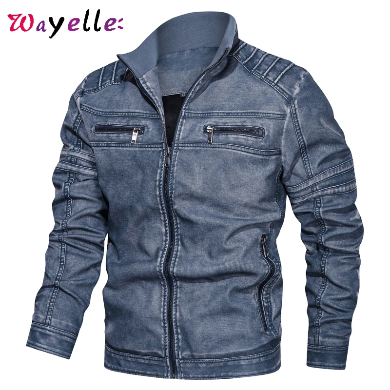 

Men's Faux Leather Jackets 2019 Autumn Winter Pilot PU Bomber Leather Jacket Men New Leisure Military Motorcycle Jackets 6XL
