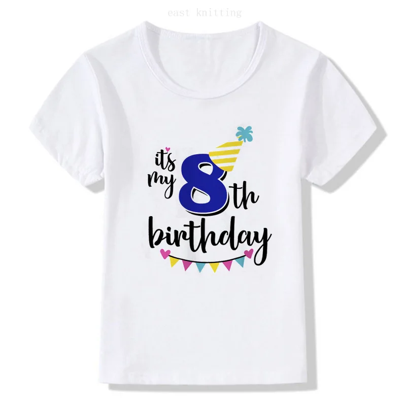 AliExpress Новые товары детская одежда короткий рукав принт для детей от 1 до 9 лет День рождения напоминание английская надпись T-s