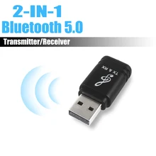 Универсальный USB Bluetooth передатчик приемник 2 в 1 Bluetooth 5,0 ключ 3,5 мм AUX для ТВ ПК беспроводной аудио Bluetooth адаптер