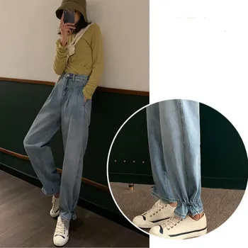 

GUUZYUVIZ Wide Leg Jeans Woman Casual High Waist Denim Pants Ladies Plus Size Loose Boyfriend Jeans For Women Blue Vintgae