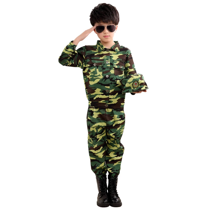 Спецназ, детская одежда, армейская военная форма для скаутинга, камуфляжное пальто+ штаны, костюмы для тренировок и выступлений, 100-170 см
