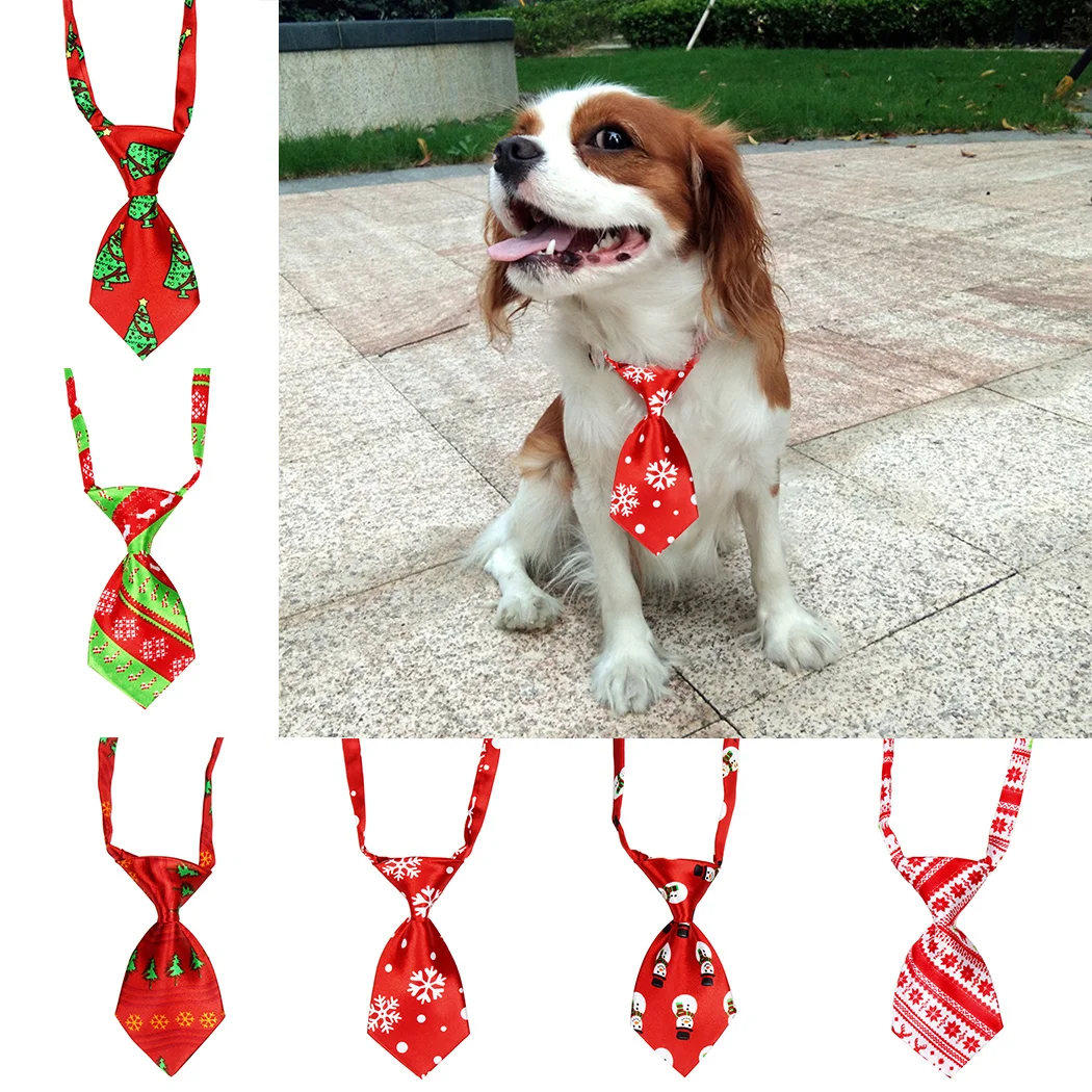 Рождественский галстук для шеи Регулируемый милый мультяшный принт собака кошка галстук для животных игрушка для собак Уход галстук-бабочка одежда Прямая поставка