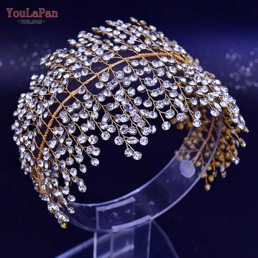 TOPQUEEN HP258 Luxury Silver Crystal Wedding Headband Bridal Hair Accessories Wedding Crowns Women Headbands Bridal Tiara