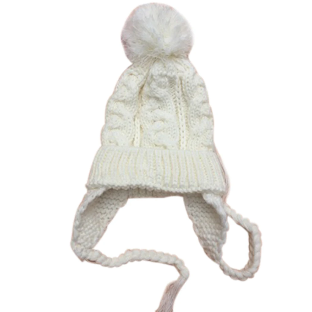 Милая детская зимняя детская шапка для малышей, вязаная шапка с помпоном для маленьких девочек и мальчиков, теплая детская шапка с ушками