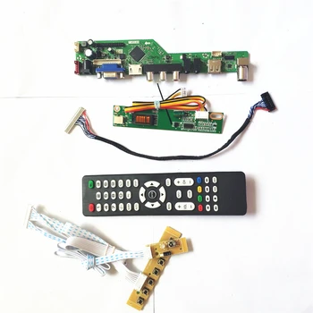 

For B141XG09 V4 V5 keyboard+Remote+Inverter HDMI VGA USB AV RF LVDS 1CCFL 30Pin T.V56 drive card board LCD panel monitor DIY kit