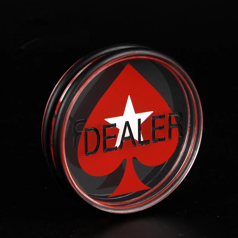 

New High-end Transparent Acrylic Rubber Ring Double-sided DEALER Da Zhuang Code Cat Code Texas Hold'em Special
