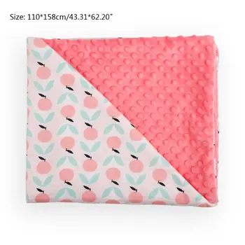 

Baby Blanket with Dotted Backing Newborn Soft Minky Swaddle Wrap Bedding Covers A2UB