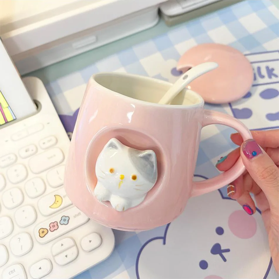 Kawaii Pastel Cat Ceramic Cup - Limited Edition