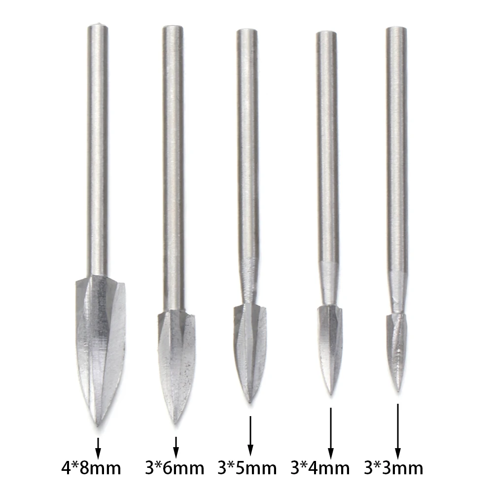 15PCS Stainless Steel Wood Carving Wood Working Cutter Root Cutter Handmade Engraving Drill Bit Milling Root Chisel Tool
