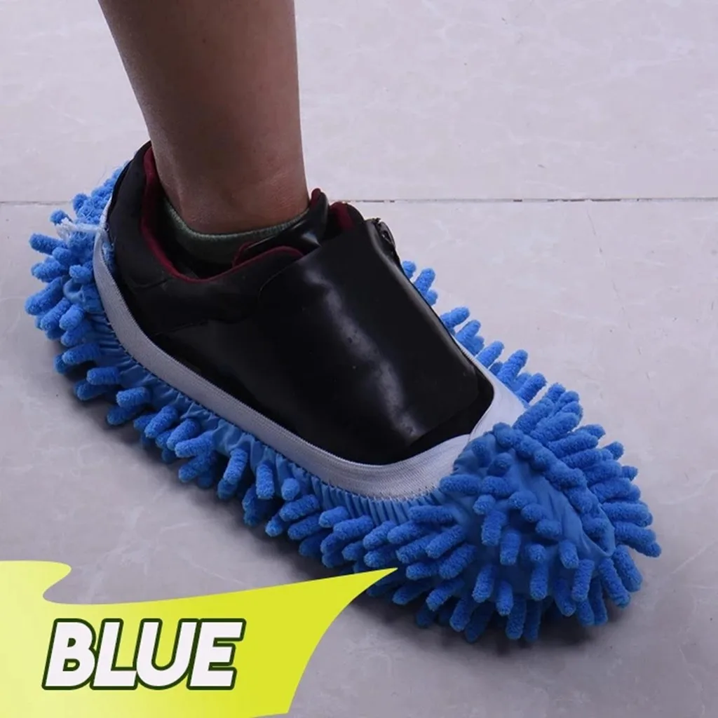 Blue 1 шт., модные удобные тапочки для уборки пыли, для дома, для уборки, для ленивого пола, для чистки ног, для чистки обуви, для сада, для дома - Цвет: Blue