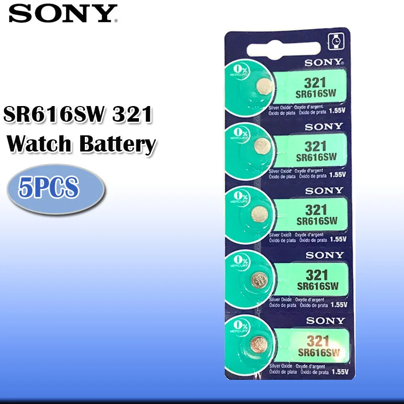 5 шт./лот 100% оригинал Sony 321 SR616SW батарея из оксида серебра SR616 Кнопочная монета